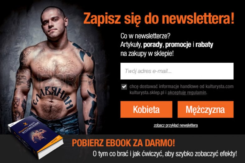 10% zniżki za prenumeratę newslettera kulturystyka.sklep.pl